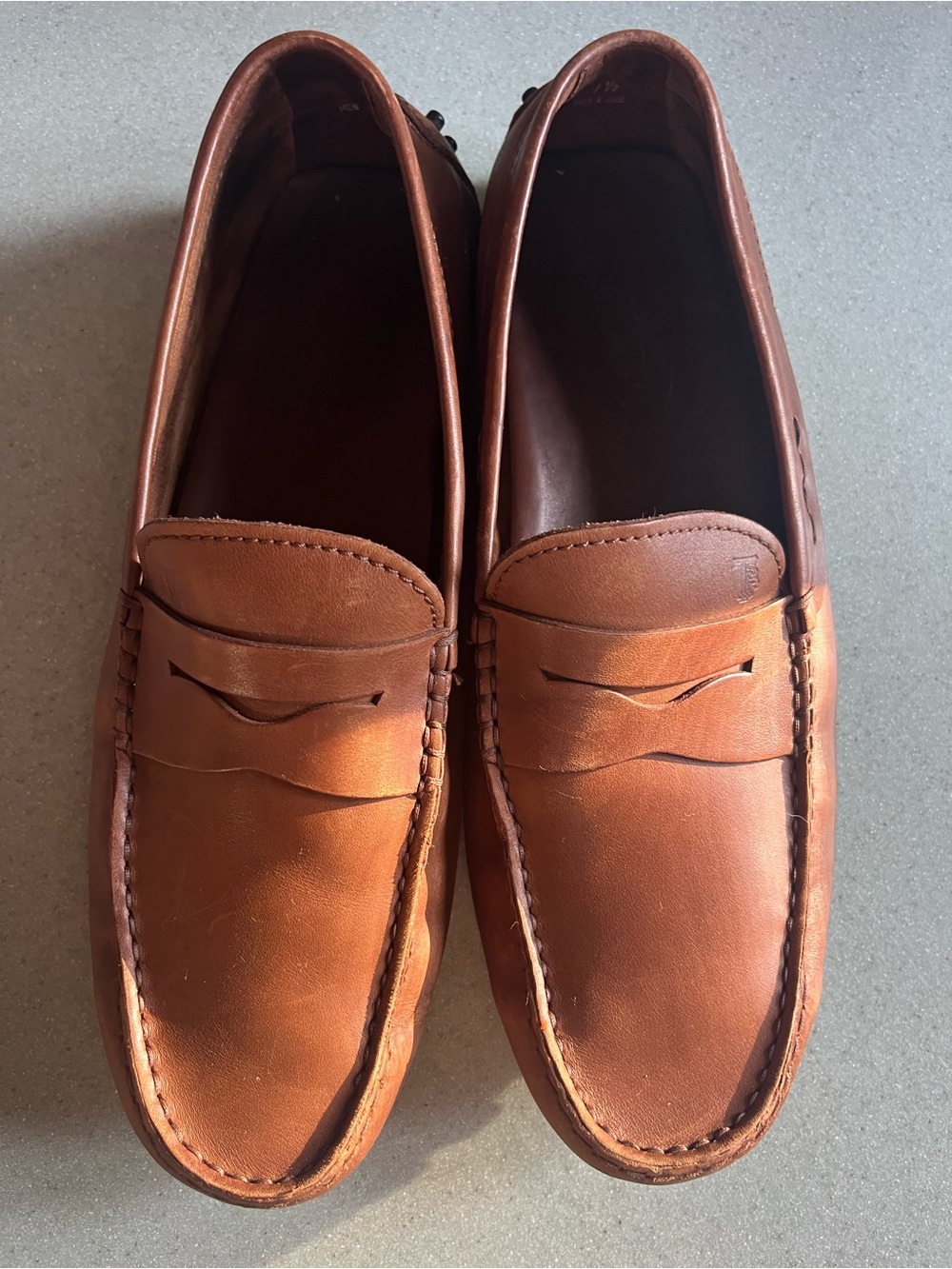 Tod's butterscotch  Leather Penny Loafers for Men Sz 7.5